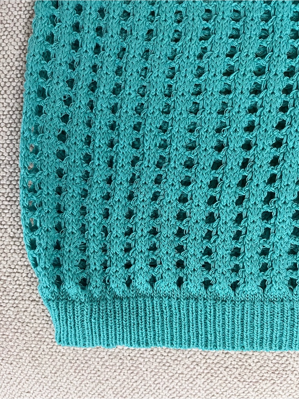 Zenana Turquoise Open Weave short sleeve summer sweater.  Size Small NWOT - Picture 5 of 12